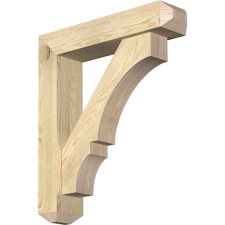 Ekena Millwork Balboa Craftsman Rough Sawn Bracket w/ Offset Brace, Douglas Fir, 6"W x 26"D x 30"H BKT0604X26X30BOA04RDF